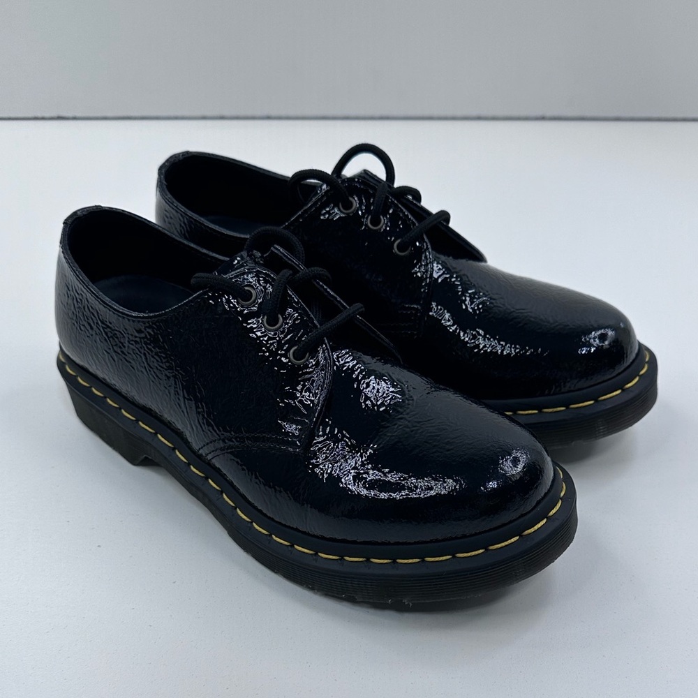 Dr. Martens 1461 Oxford Distressed Crushed Patent Leather Shoes Women's Size 8